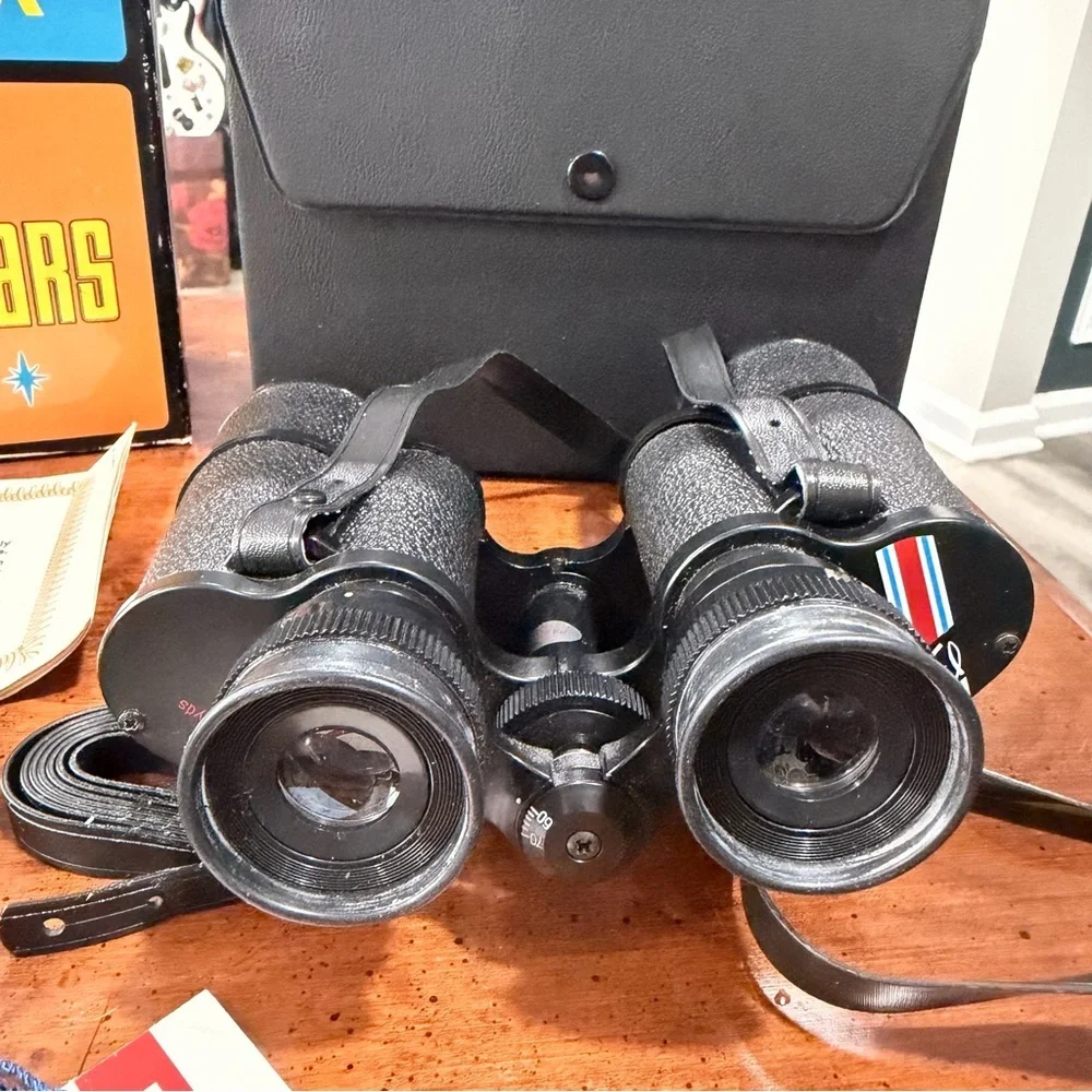Binolux 4022 7x35 CF Binoculars Porro Prism Black w/ Case & Accessories
